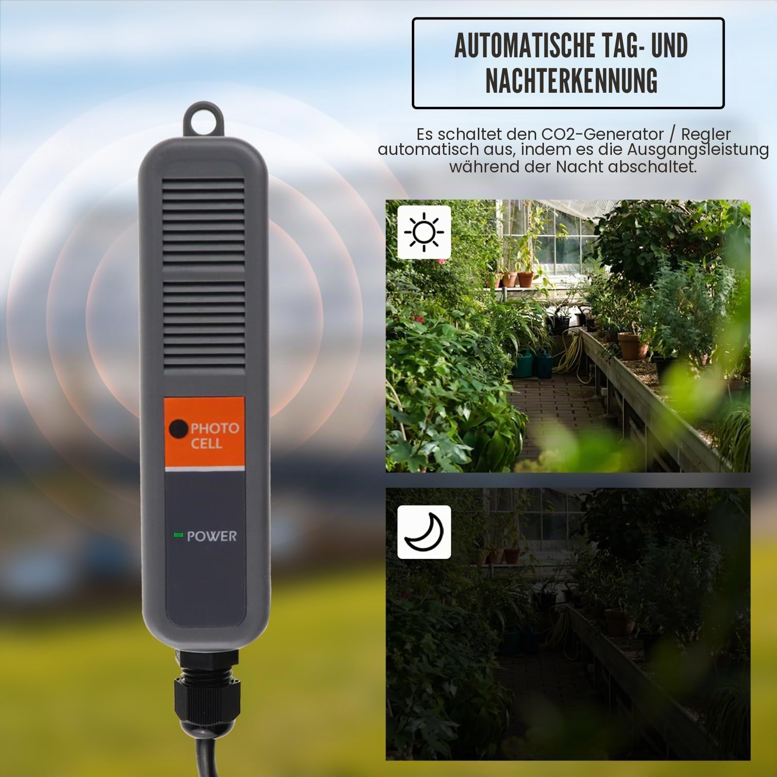 CO2 Controller Kohlendioxidregler CO2-Messgerät Monitor Tag und Nacht Relais Funktion, NDIR CO2 Sensor für Gewächshaus, Wachstumsräume, Fabrik, Zuhause, Büro