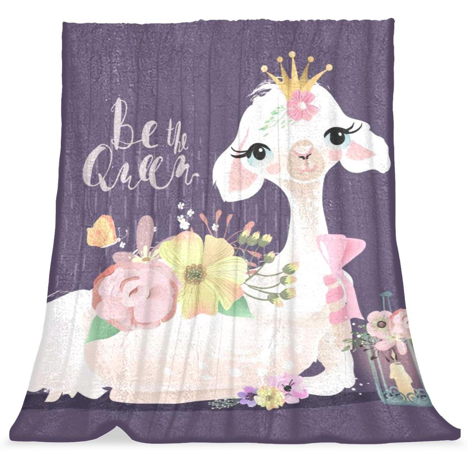 Couverture de lit moelleuse et douce motif fleur d'alpaga