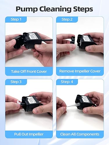 Miniatura 9 de Bomba de agua sumergible de 80 GPH (300 LH, 4 W), bomba de fuente duradera para exteriores con tubo de 4.9 pies para acuarios, pecera, fuente de