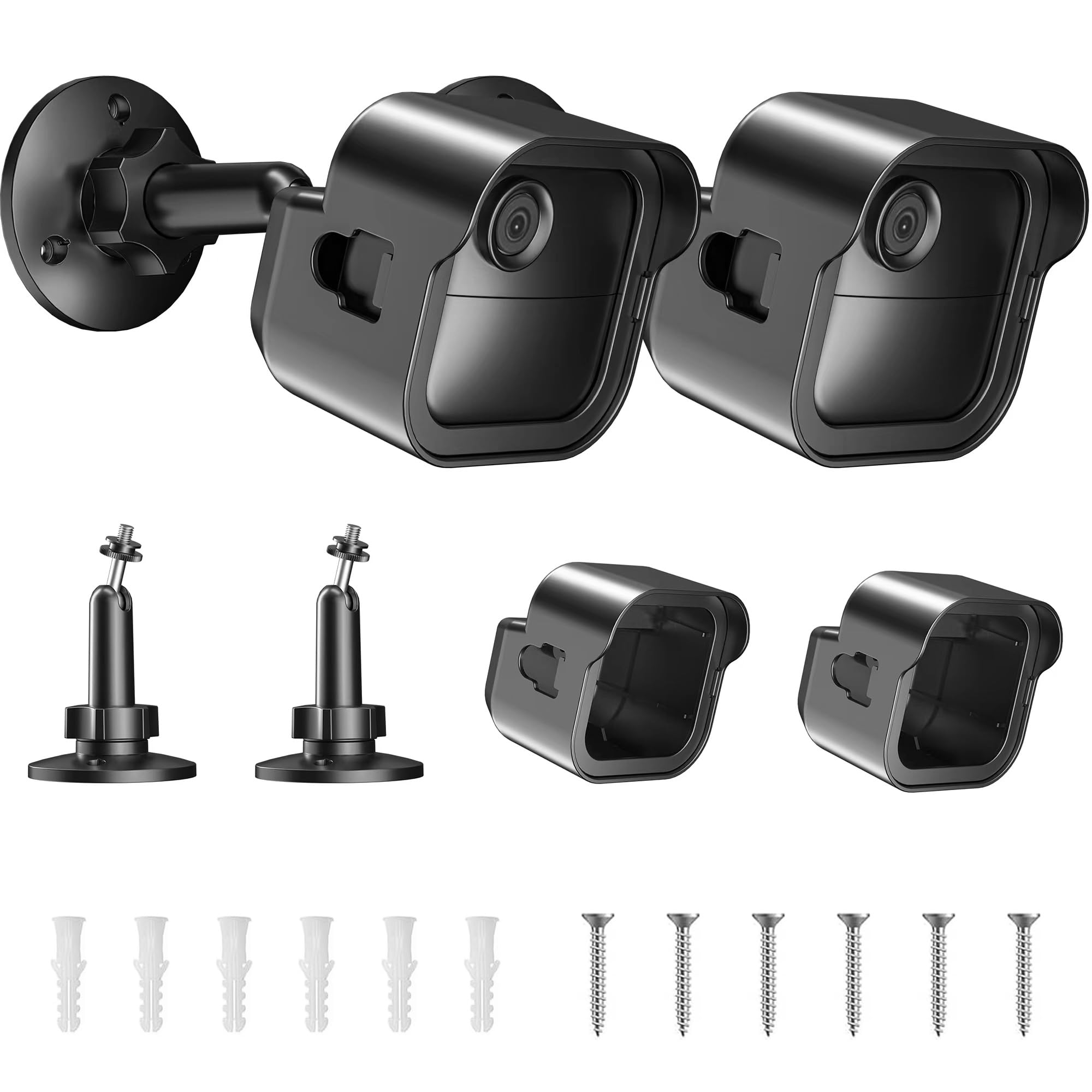 Rhorawill Blink - Supporto per fotocamera da esterni, regolabile a 360°, custodia protettiva per supporto per fotocamera lampeggiante, supporto per esterni, supporto con porta di ricarica (2 pezzi)