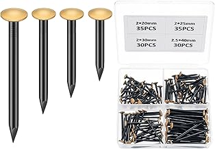 130 Pieces Concrete Wall Nails, Concrete Steel Nail Set, Nail Kit, Picture Nails, Assorted Brick Plaster Wood Nails, Steel Nail Set (20/25/30/40mm)