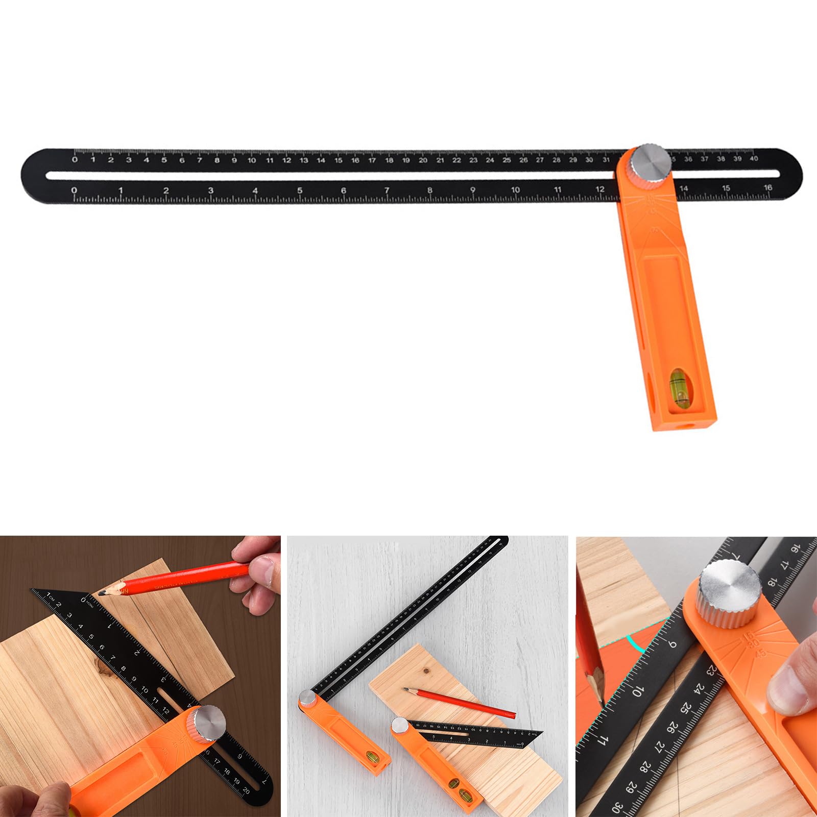 Sliding T-Bevel Gauges Protractors Level Tool T-bevel Ruler With Bubble Measuring Tool Carpentry