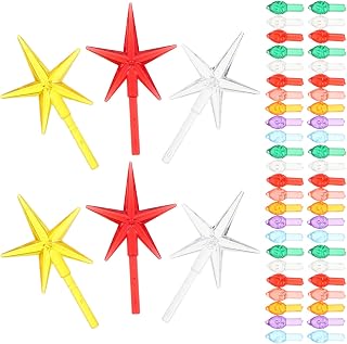 206pcs Ceramic Christmas Tree Replacement Lights Flame and Star Shape Bulbs Ceramic Tree Twists Light Ornaments Accessories