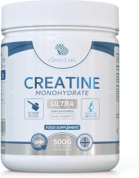 Creatine Monohydrate Powder 500g - Ultra Micronized 200 Mesh | Creatine Monohydrate Powder 500g - Ultra Micronized 200 Mesh for Superior Absorption - Pure, Unflavoured Creatine Mono.