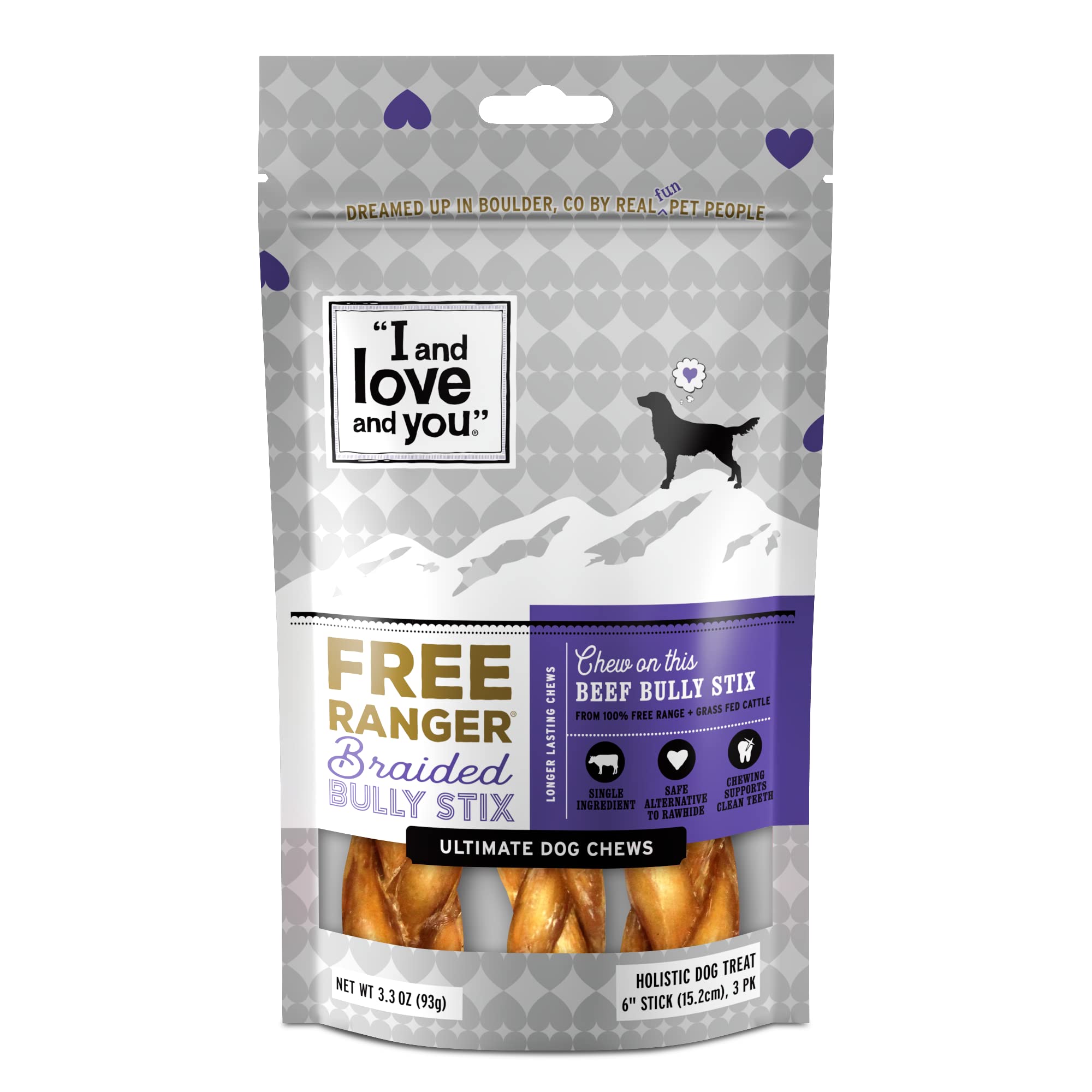 I AND LOVE AND YOU Free Ranger Braided Bully Stix