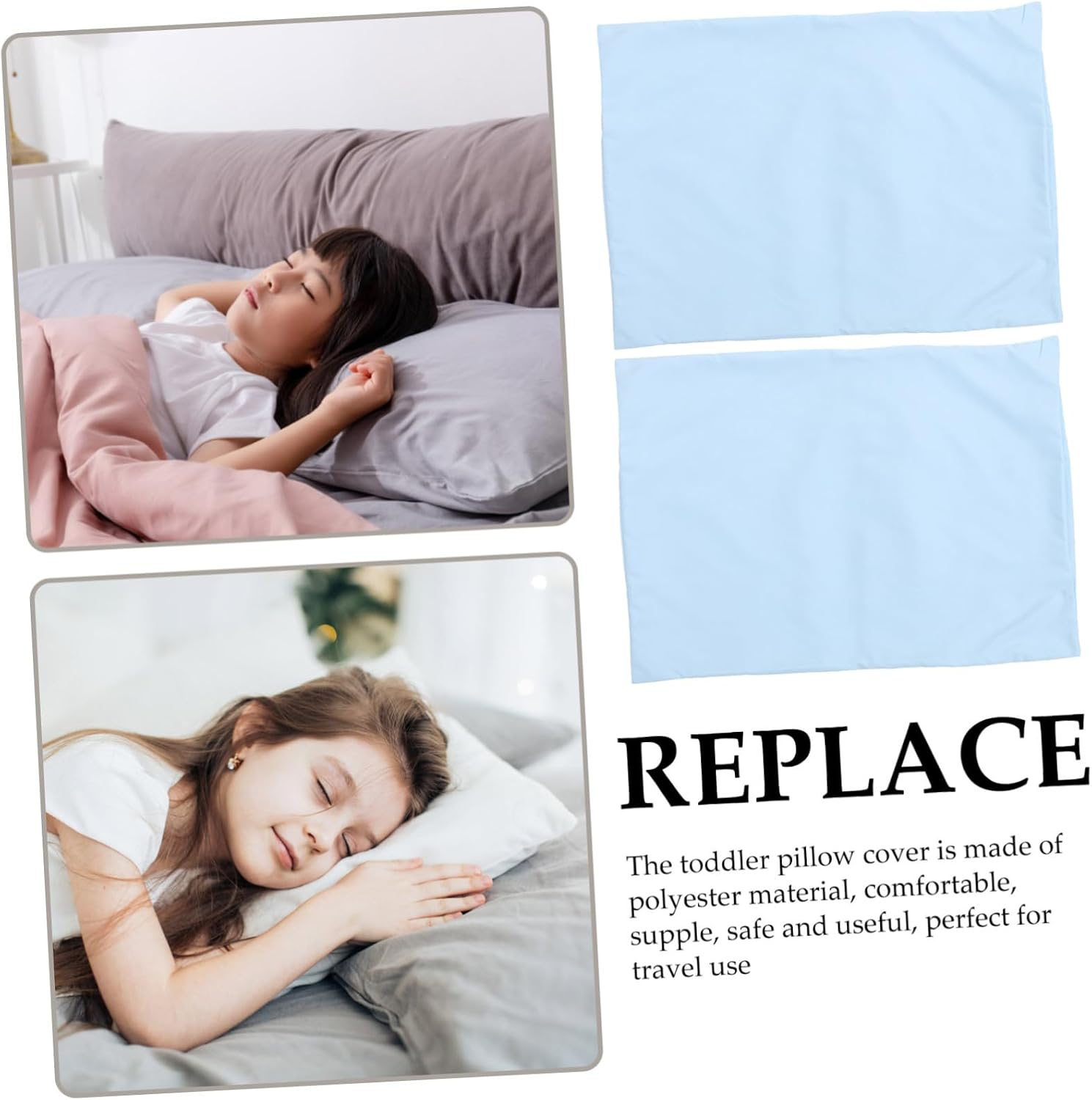 2pcs Boy Girl Pillowcase Soft Microfiber Envelope Closure Travel Pillowcases for Toddlers Comfortable Small Pillow for Boy Girl Pillows and Travel Use