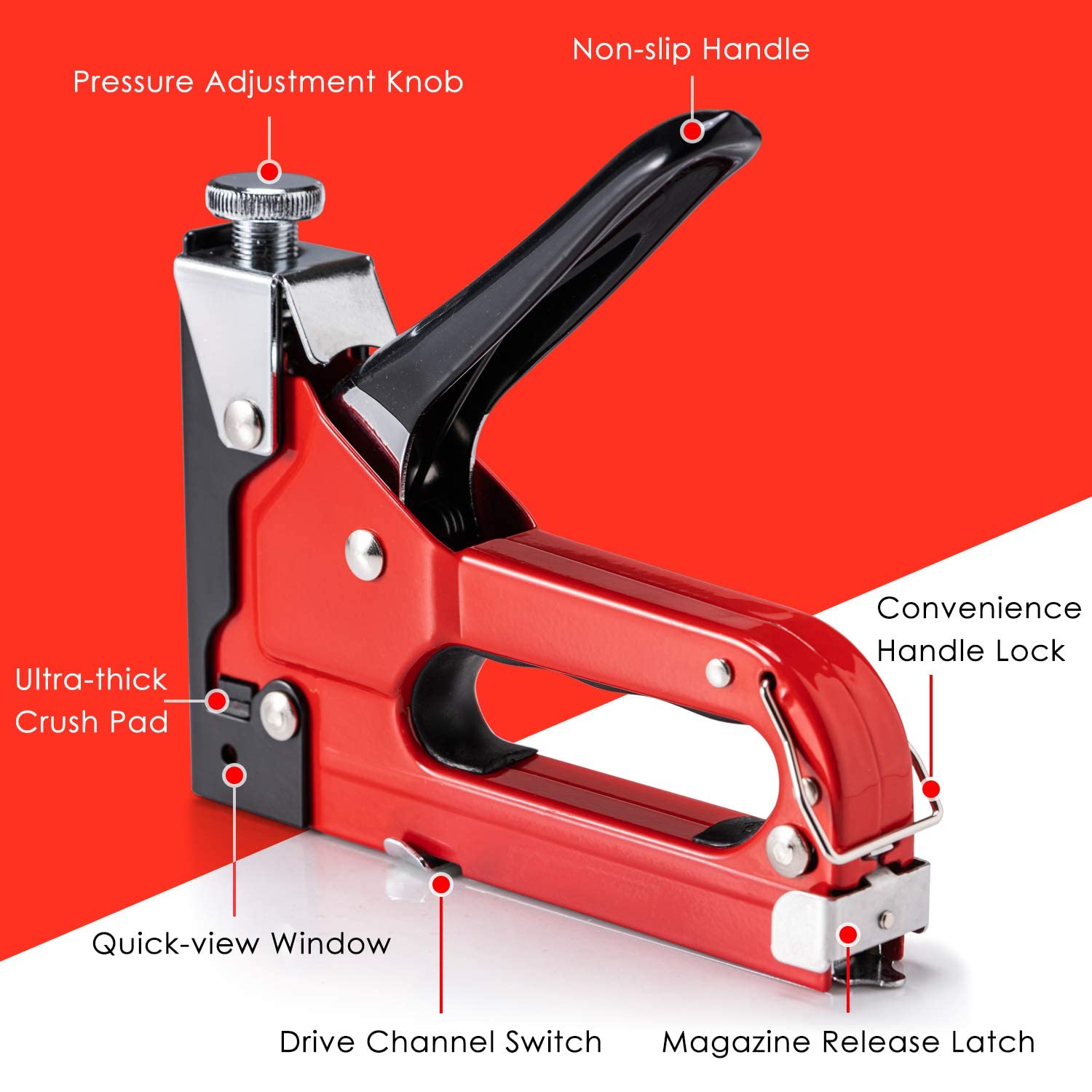 PHITRIC zszywacz tapicerski Heavy Duty, zszywacz 4 w 1, z 6000 zszywaczami, zszywacze Power Finish, ręczna regulacja mocy, zszywacz meblowy, pistolet do drewna, stolarstwa, dekoracji, DIY