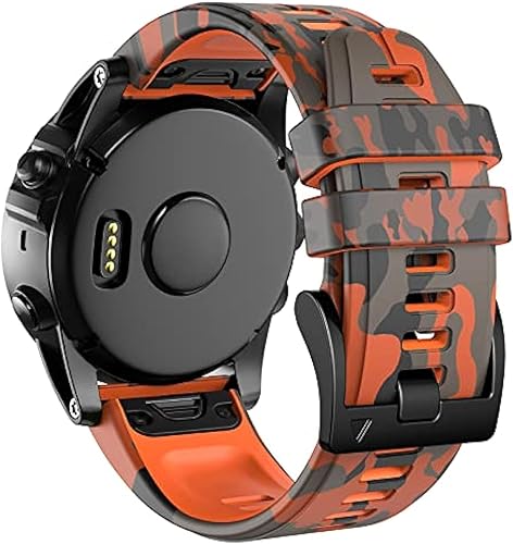 Correa de reloj de silicona de camuflaje de ajuste rápido de 1.024 in compatible con Garmin Fenix 7xFenix 6x ProFenix 6xFenix 5x PlusFenix 3Fenix 3