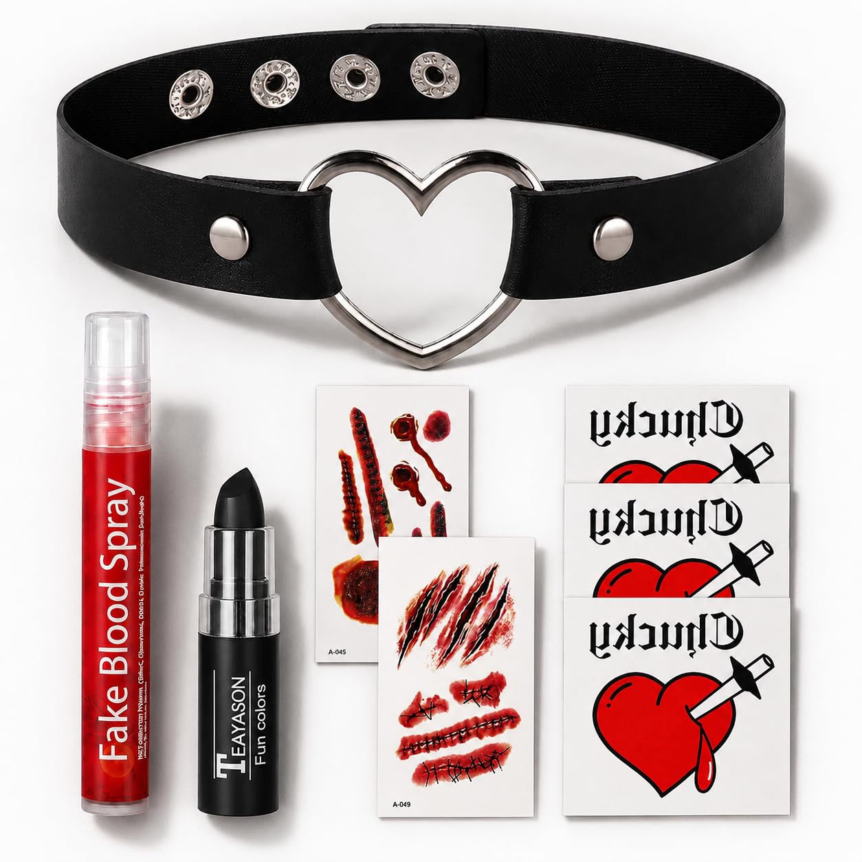 Oiomniv Halloween Horror Bride Makeup Kit with Fake Blood Spray & Lipstick