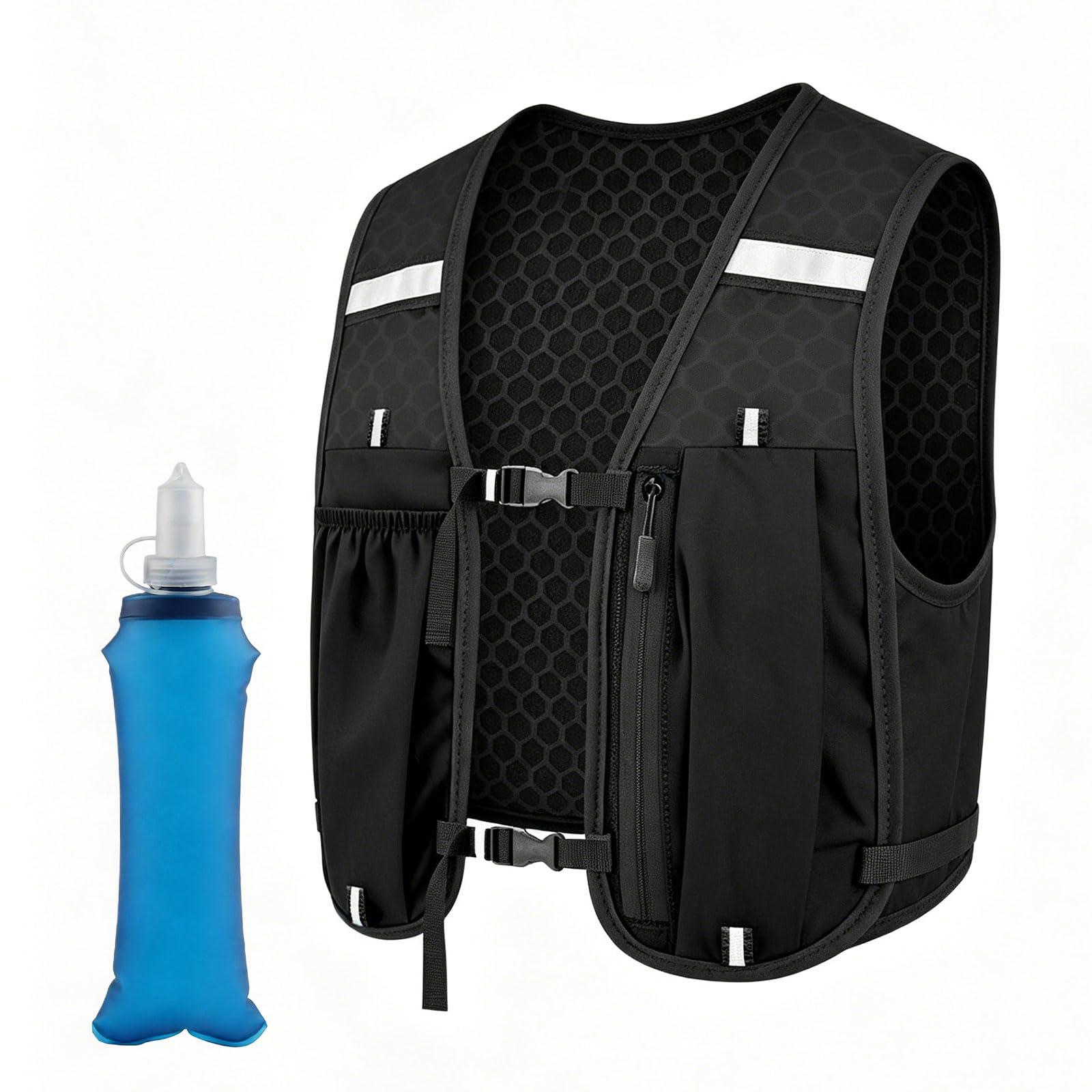 Gilet De Course Avec Gourde 500 Ml – Léger 165 G, Respirant, 7 Poches – Femme/homme, Sangle Réglable, Pour Trail Et Rando