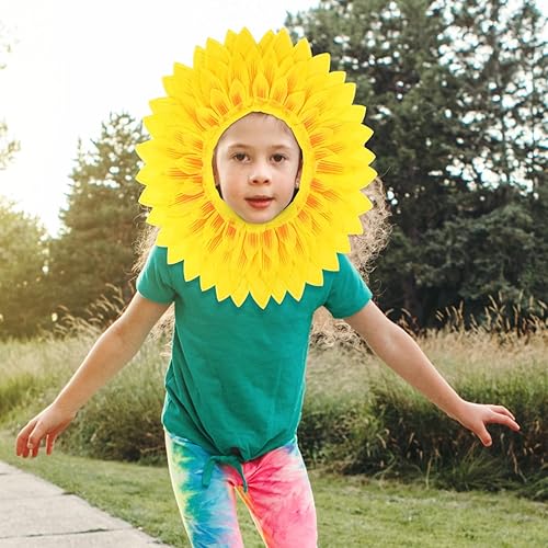 Miniatura 5 de SAFIGLE 3 piezas de sombreros de girasol para niños y adultos decoración de girasol, tela cómoda, fácil de llevar, perfecto para juegos deportivos