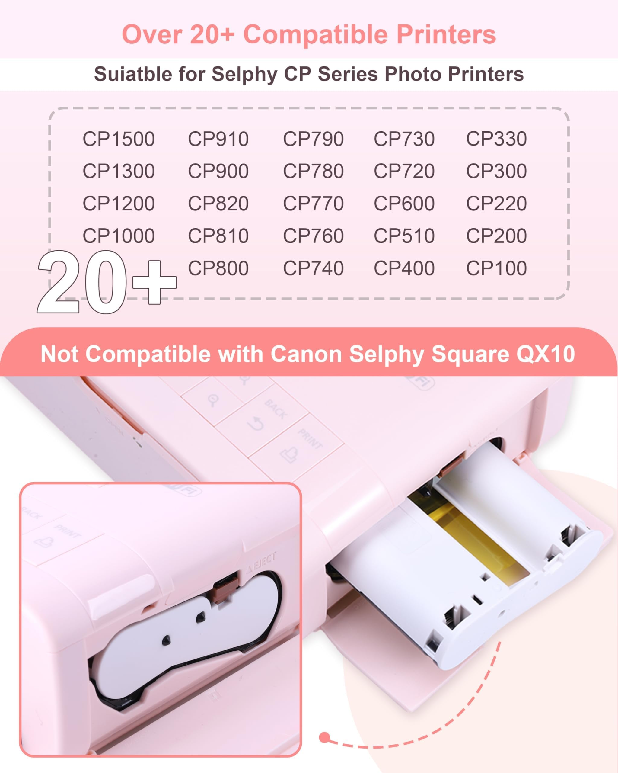Canon Selphy CP1300 Papier Photo Cartouche Compatible KP-108IN 3115B001 108 Feuilles 100x148mm