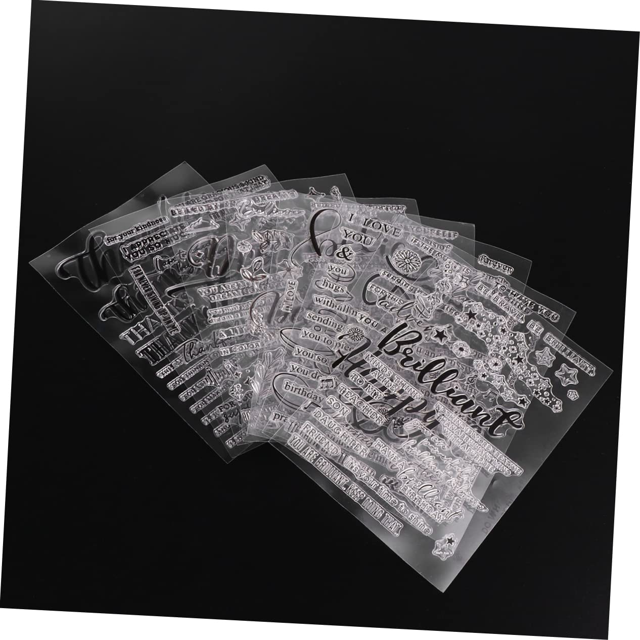 SHINEOFI Clear Stamp 8 Stück Silikonstempel Transparent mit Kreativen Mustern für Kinder und Anfänger zum Scrapbooking und Basteln im Kindergarten und Vorschulalter Zufälliger Stil