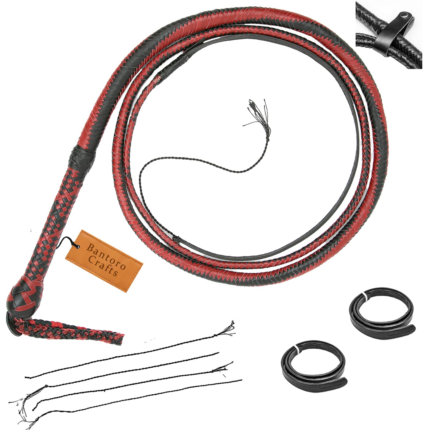 Fouet serpent en cuir de kangourou véritable de 90 cm de long, 12 tresses, accessoire fétichiste BDSM, fouet de taureau, fouet chargé pour domination et plaisir sexuel adulte. - France