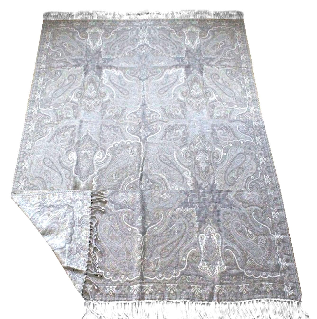 Lorenzo Cana - Decke Jacquard gewebt aus Baumwolle mit feinster Wolle vom Merino Lamm Wohndecke Sofadecke Picknickdecke Kuscheldecke Plaid Mehrfarbig Paisley 140 cm x 200 cm - 96327