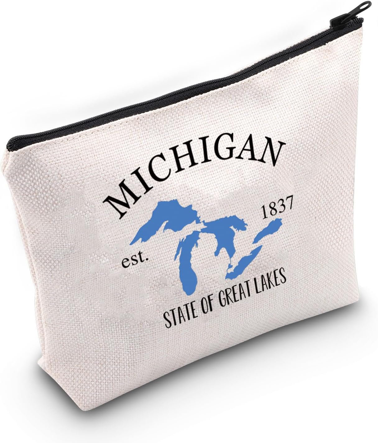 ZJXHPO Michigan State Themed Cosmetic Bag - Waterproof Polyester Makeup Travel Gift Bag - Michigan 1837 - Image 2