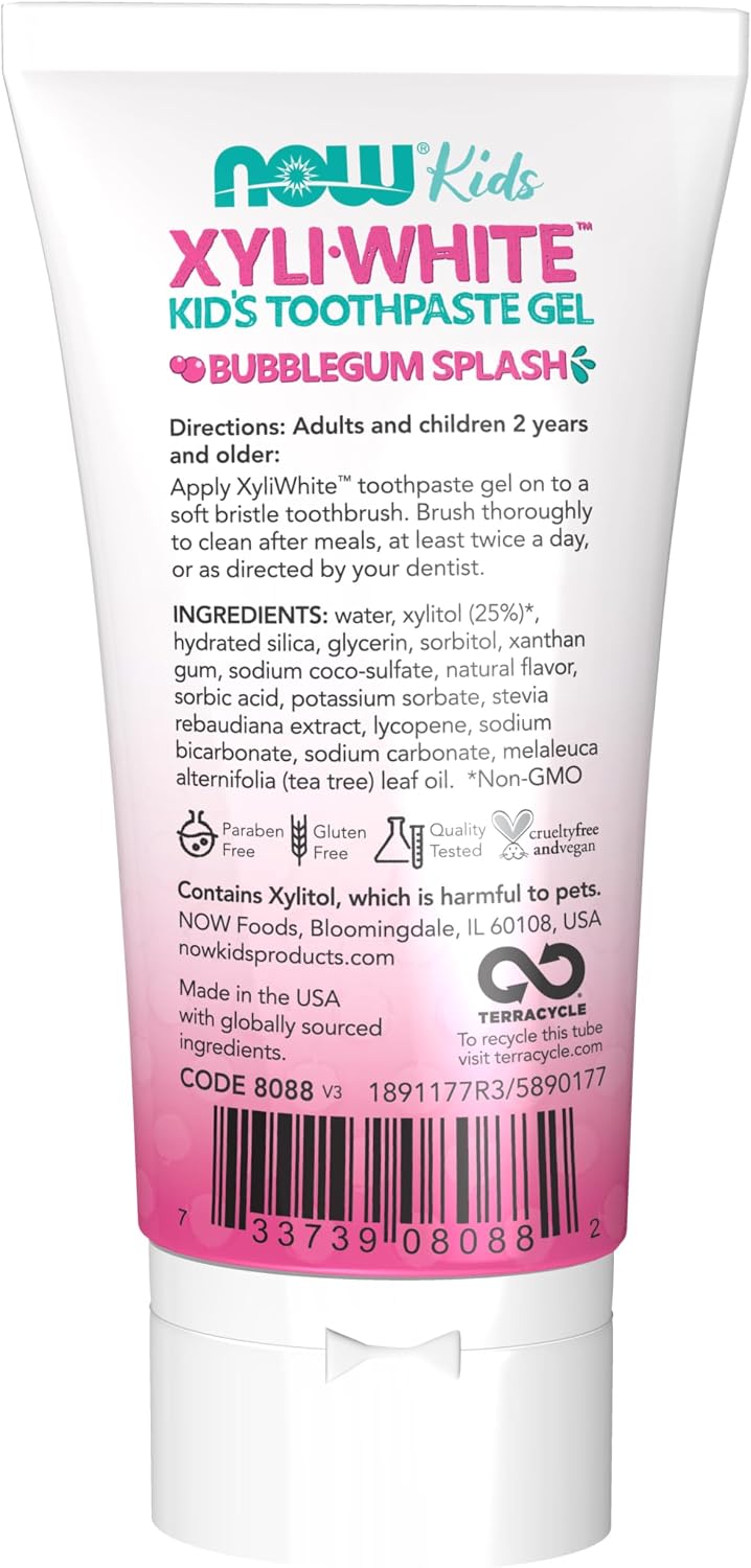 NOW Solutions, Xyliwhite™ Toothpaste Gel Kids, Bubblegum Flavor, 3-Ounce