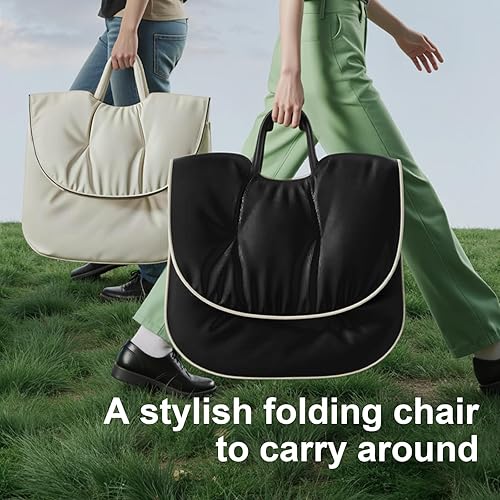 Miniatura 3 de Silla plegable cómoda con platillo, silla de mariposa de piel sintética, silla de luna para interiores y exteriores, silla pequeña de lectura