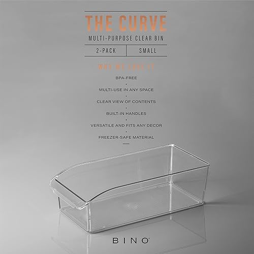 Miniatura 2 de BINO Contenedores de almacenamiento de plástico, pequeños  THE CURVE COLLECTION  Contenedores organizadores multiusos  Contenedores de