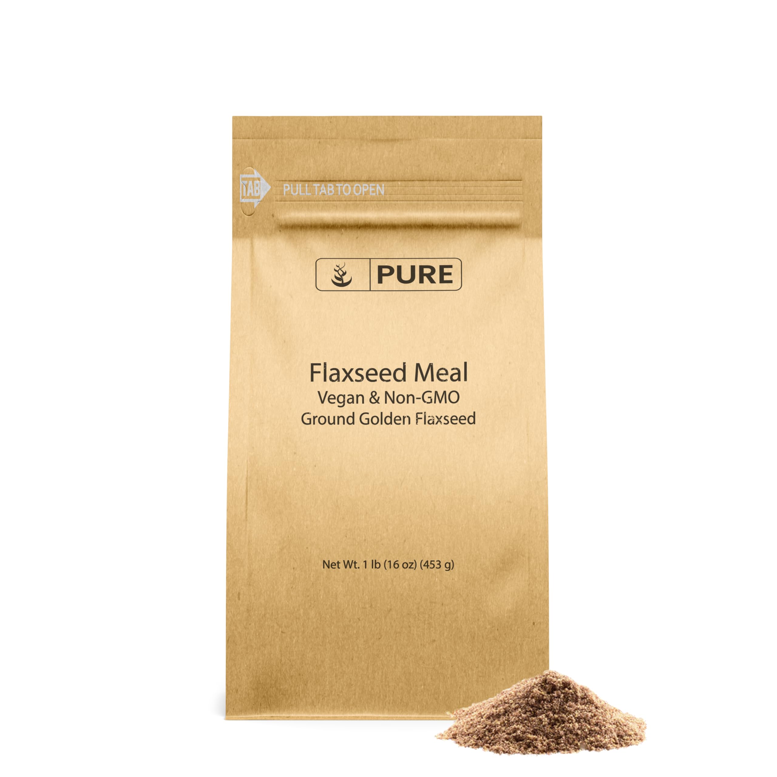 Pure Original Ingredients Flaxseed Meal Vegan Egg Replacement, Nutritional (1 Pound Bag)