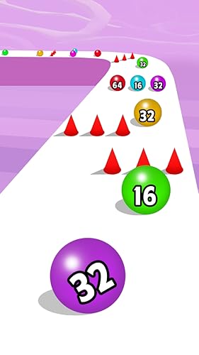 Ball Run 2048 Merge Race Rush 3D Game Switch Color Ball Puzzle Fun Race Red Ball 4 Rolling Balls- Ball Run 2048 3D