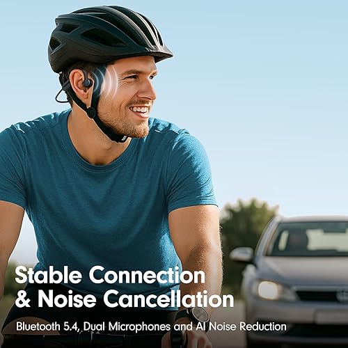 Miniatura 6 de Auriculares de conducción ósea, auriculares de oído abierto, sonido superior inalámbrico Bluetooth auriculares para correr 10 horas de reproducción