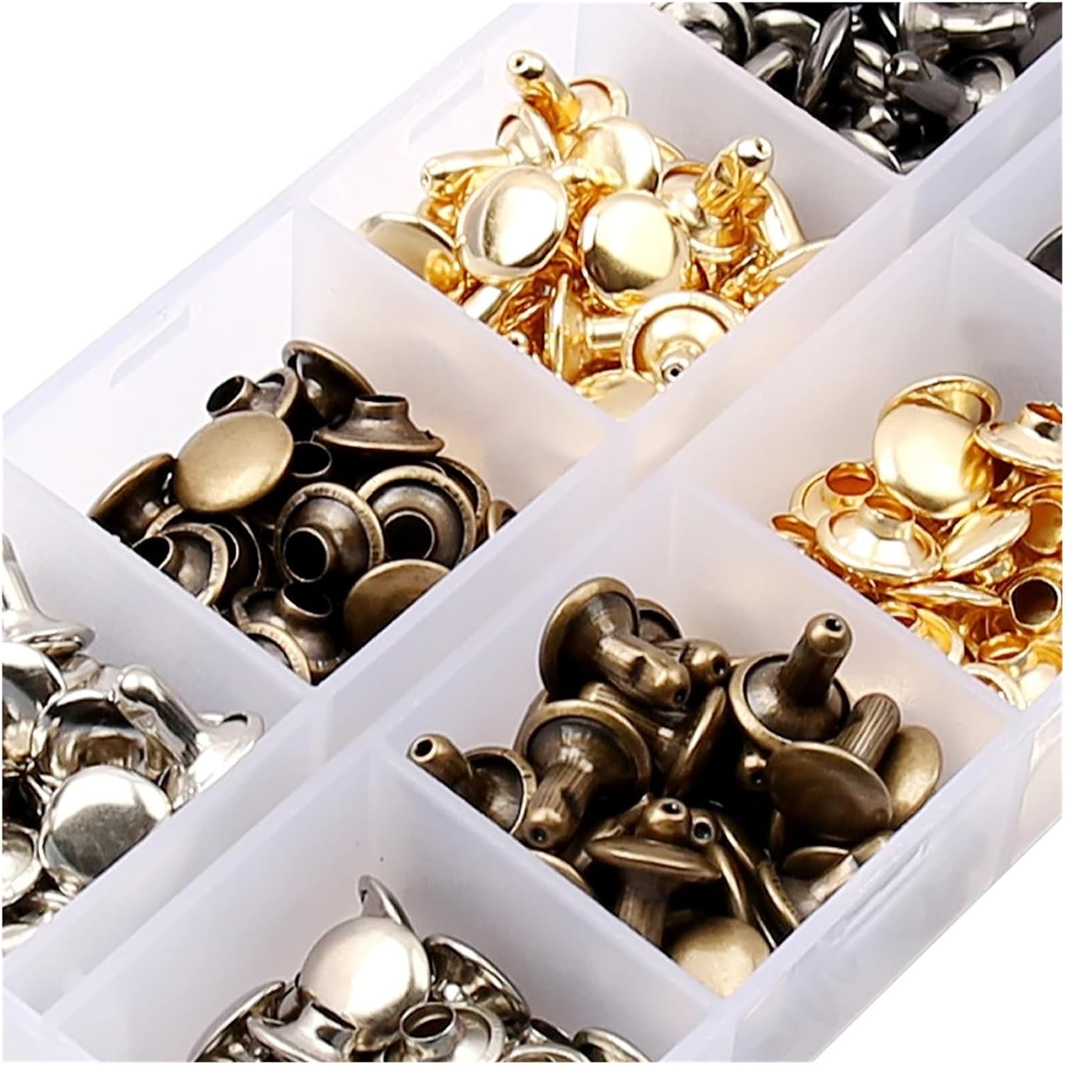fengpeng 6/8/10mm Copper Double Cap Rivets Stud Round Nail Spike with Tool(DCTZ-JS-8X5)