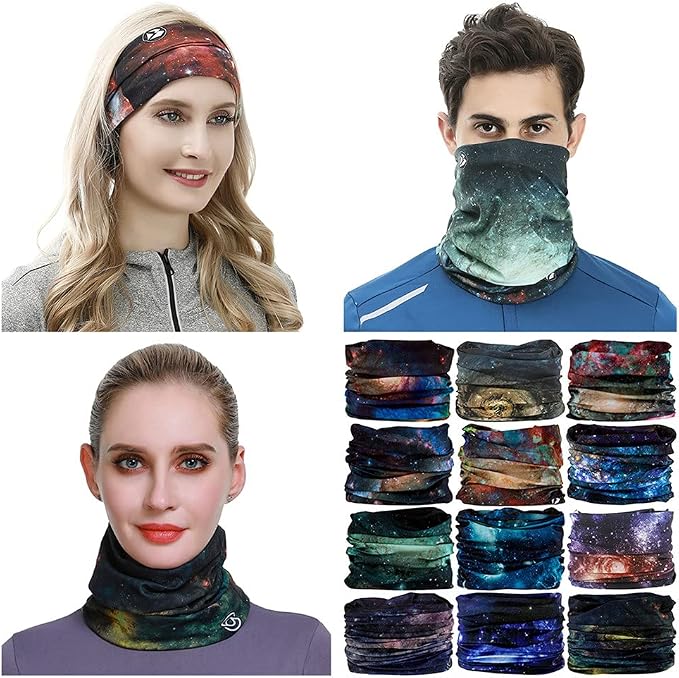 VANCROWN Headband Neck Gaiter Head Wrap Headwear Face Mask Magic Scarf Bandana For Men And Women