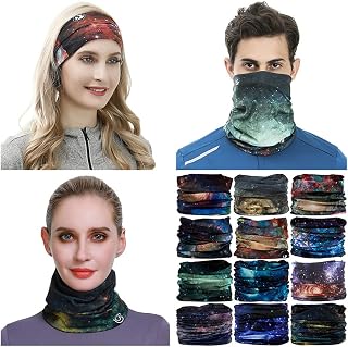 VANCROWN Headband Neck Gaiter Head Wrap Headwear Face Mask Magic Scarf Bandana for Men and Women