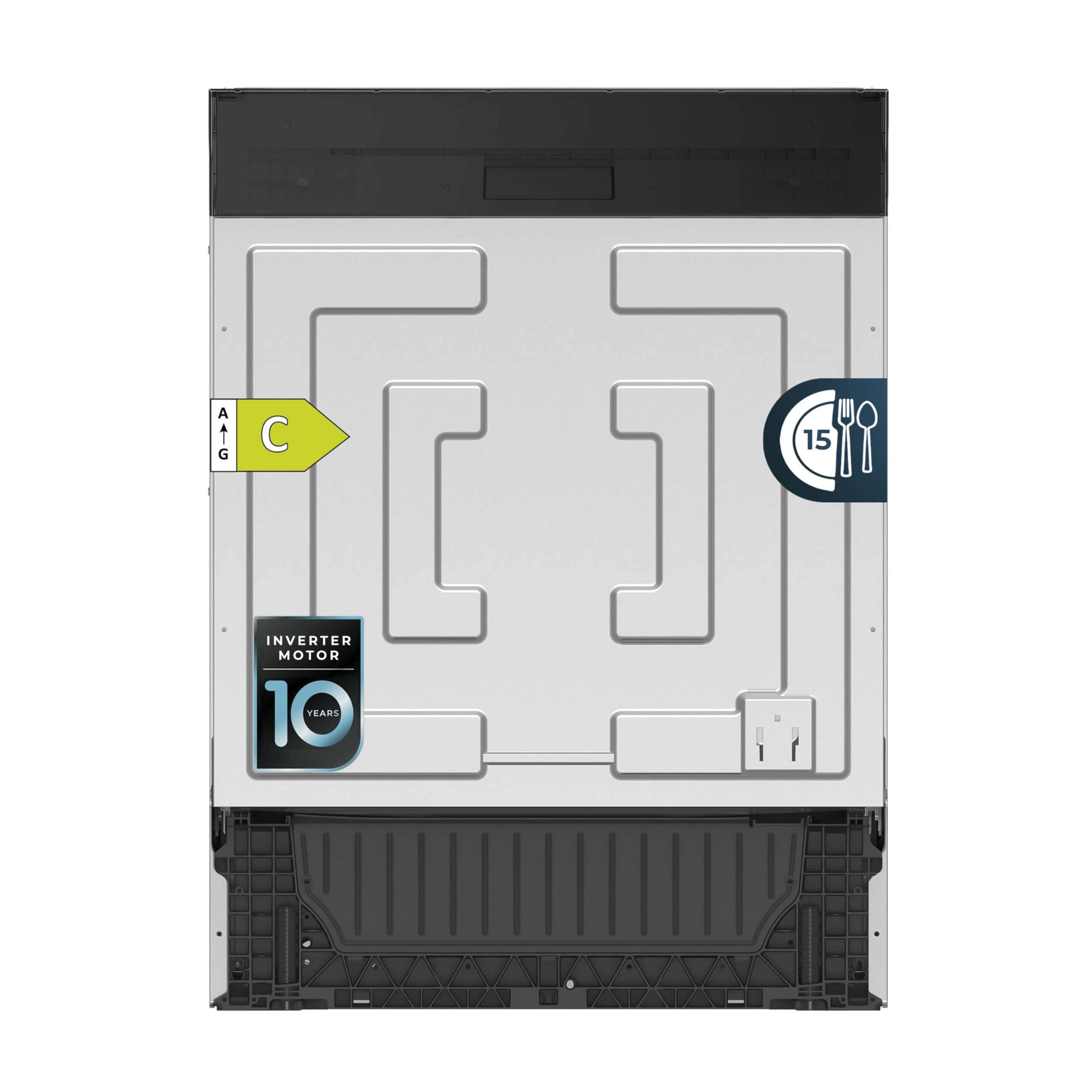 Cecotec Lave-vaisselle Intégrable 60cm Bolero Aguazero 6620 Full-BI C. 1850W, 15 Couverts, 8 Programmes, Moteur Inverter, Écran FullColor, Smart Wash, Turbo Dry+, AutoClean, Demi-Charge, Dual Zone