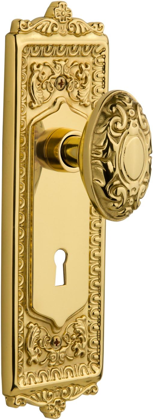 Nostalgic Warehouse Egg & Dart Plate with Keyhole Single Dummy Victorian Door Knob in Timeless Bronze