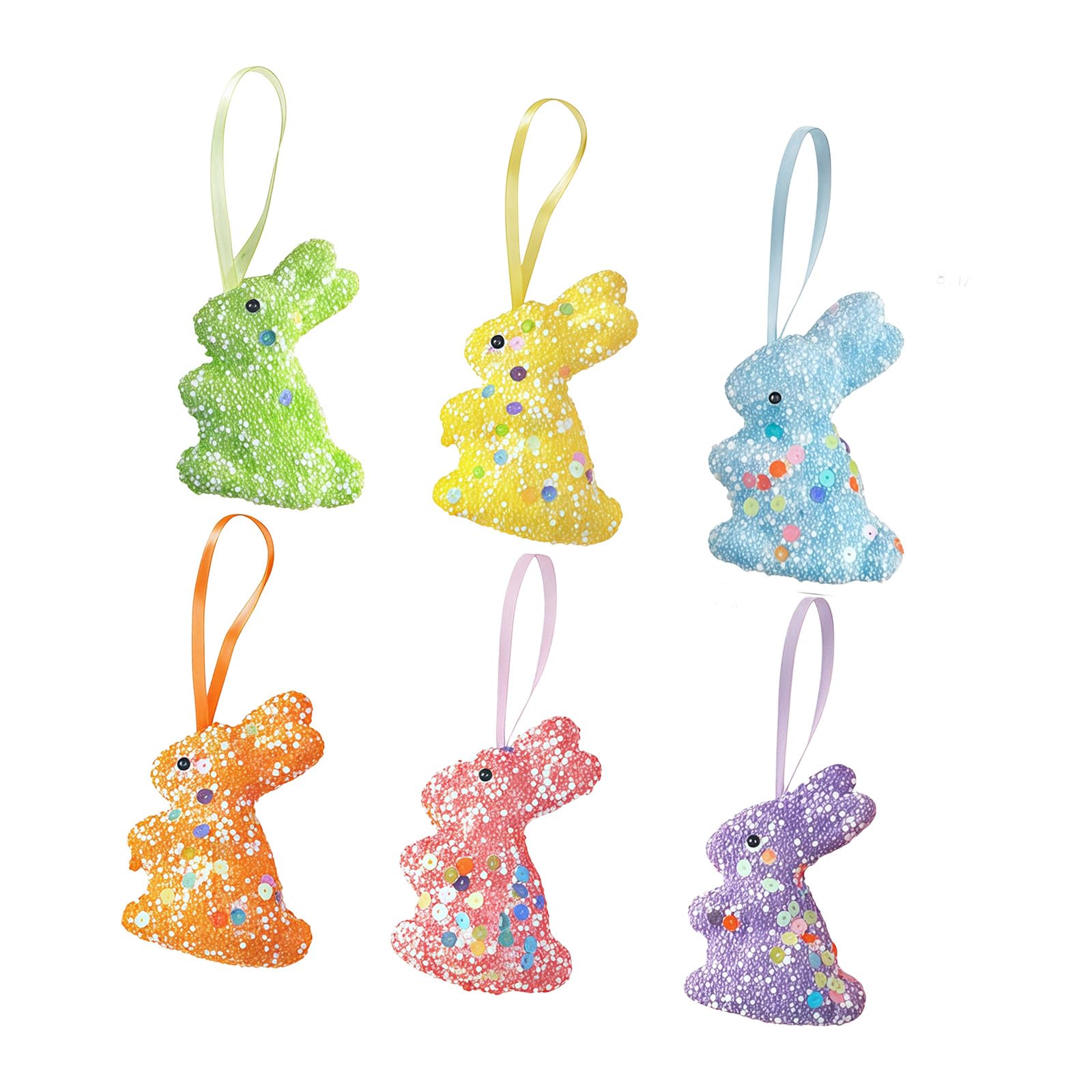 Osniyaw A 1 Set Colourful Portable Easter Eggs Rabbit Carrot Hanging For Festival Rabbit Hangings