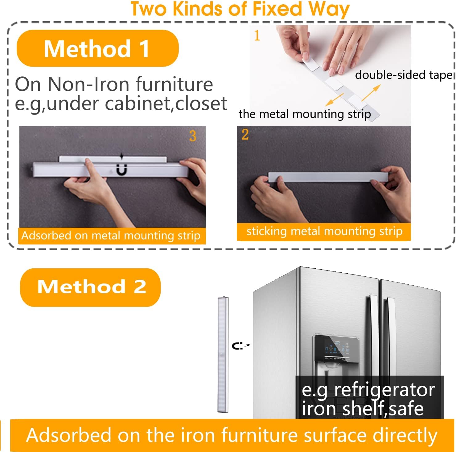 MOSTON Motion Sensor Closet Lights, 20 LED Cordless Under Cabinet Lighting with Built-in Rechargeable Battery, Stick-on Anywhere Magnetic Night Lamp for Cupboard Cabinet Kitchen Stairs