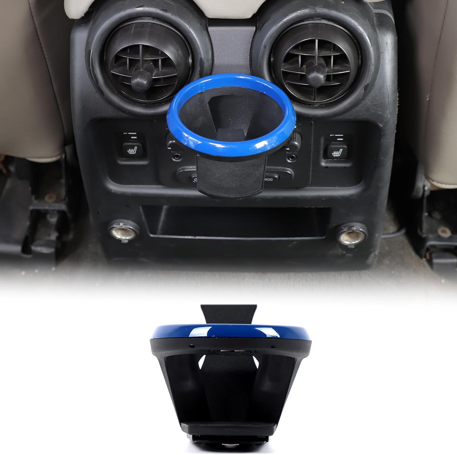 Car Rear Seat Air Vent Cup Holder Compatible with Hummer H2 2003-2007, Rear Air Outlet Drink Mount Stand, Water Bottle Mount (Black)