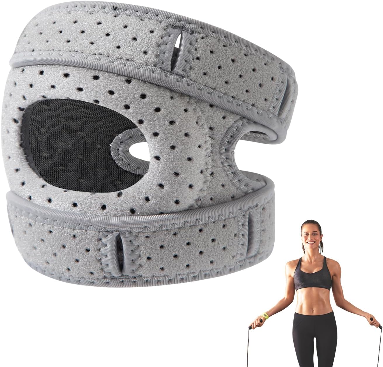 Knee Pad | 2 Pack Knee Braces | Adjustable Tendon Support Sleeve Brace | Brace & Elastic Knees Pads for Meniscus, Osteoarthritis, Knees Support - Image 9