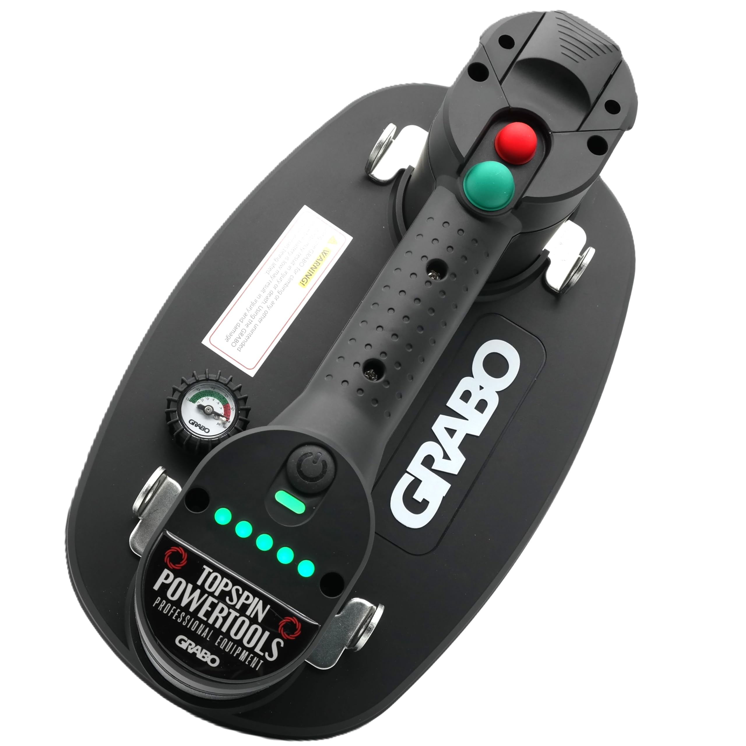 NEMO GRABO Plus V2-Neue Version des Akku Vakuum Saugheber, Maximale Hebekapazität 120 kg, Neues ergonomisches Design, Dauerhaftes Saugen, Inklusive Manometer in Textiltragetasche. Kein Auto-Nachsaugen
