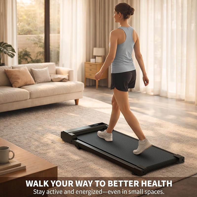 Joystride Quiet Folding Treadmill with Manual Incline, 2.5HP Under Desk Walking Pad, Basic LED Display, Shock Absorption, Space-Saving Fitness Equipment for Small Apartments - Joystride Lite image 6