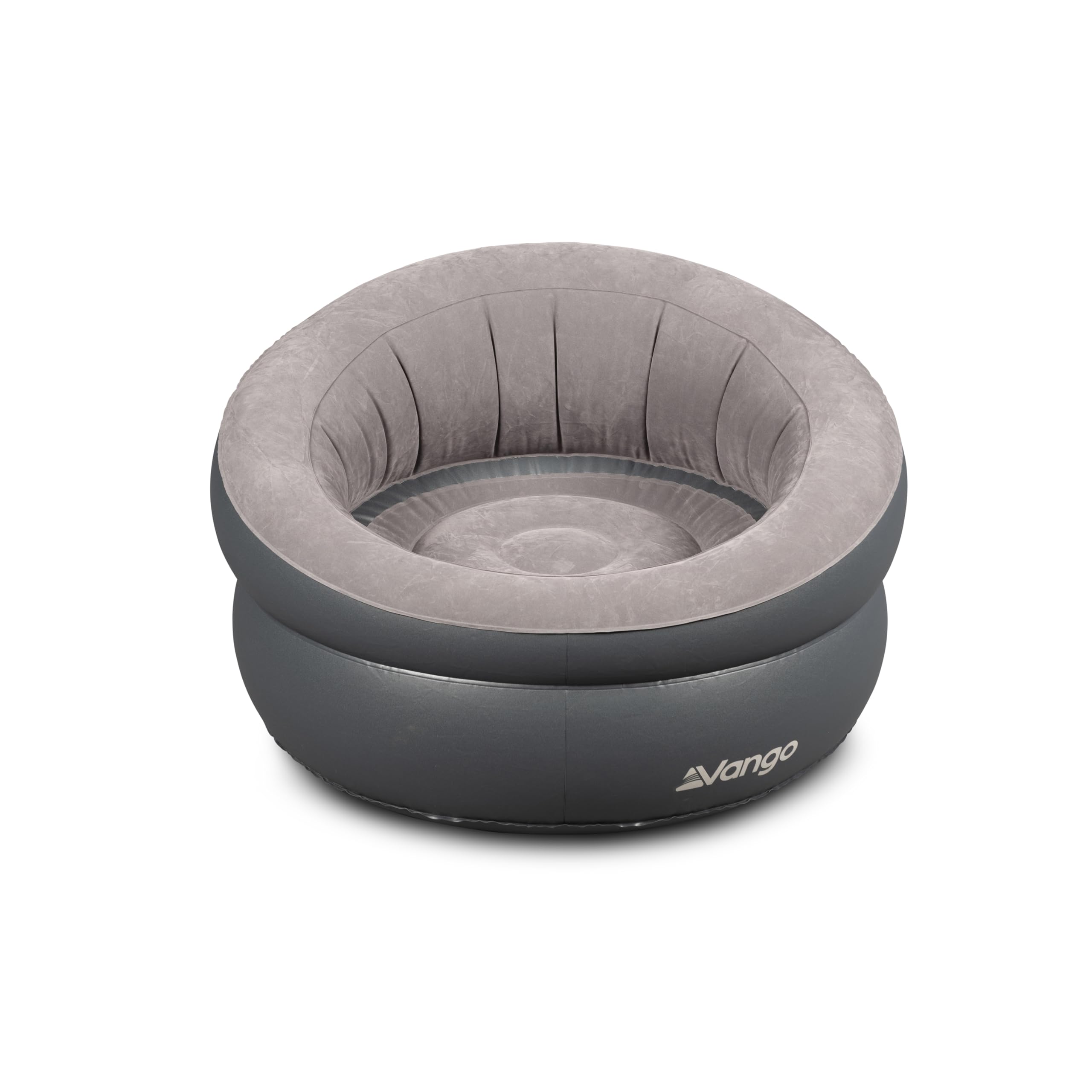 Vango Inflatable Donut Camping Chair – Flocked Inflatable Lounge Chair with Soft PVC Surface, Lightweight & Portable, 120kg Max Load – Ideal for Camping, Festivals & Garden (Dark Grey)