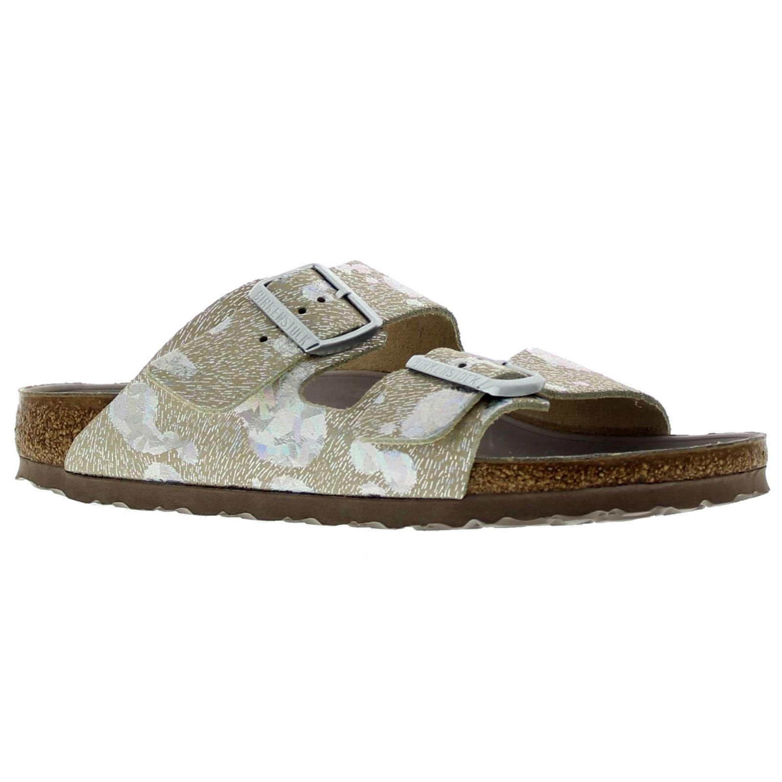 birkenstock spotted metallic silver