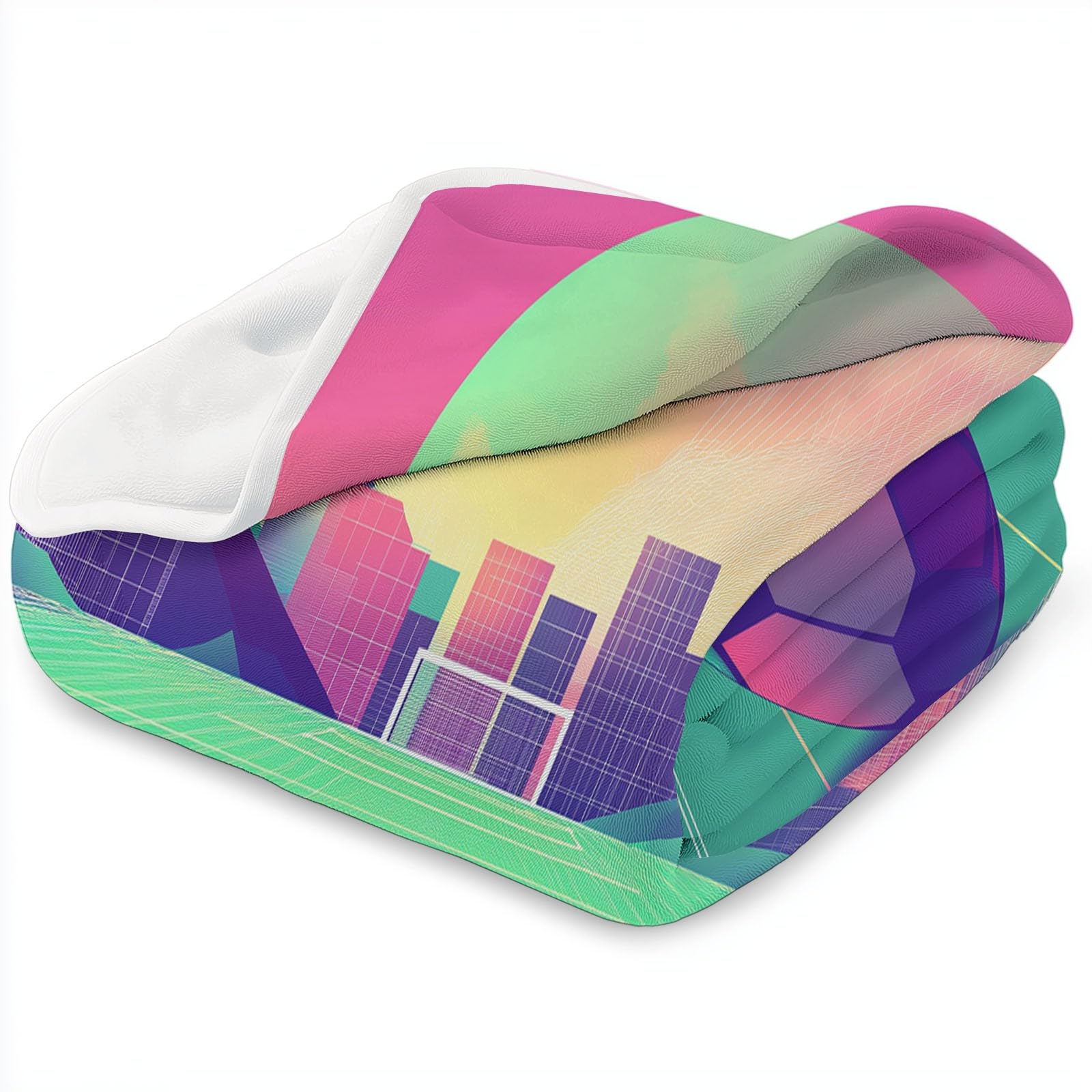Colori Al Neon Coperta Plaid in Pile di Flanella Calcio Futuristico, Microfibra Morbido Durevole e Caldo Peluche, Singolo Matrimoniale Coperte Copriletti 180x220 cm per Letto Divano Soggiorno