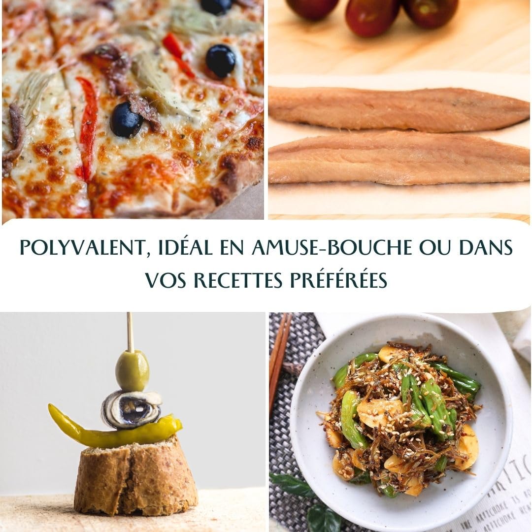 Anchois de Cantabrie Cantabrico Gourmet | Pack de 4 bocaux en verre (400 g) (64/80 filets) | Élaboration artisanale avec des anchois de Santoña