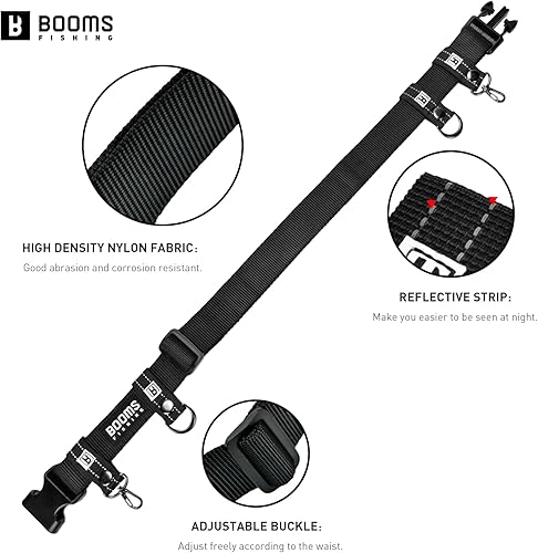 Miniatura 9 de Booms Fishing FB2 - Cinturón de pesca Wade para pesca, cinturón ajustable de nailon de 45 pulgadas de longitud máxima, cinturones Wade para lanzar