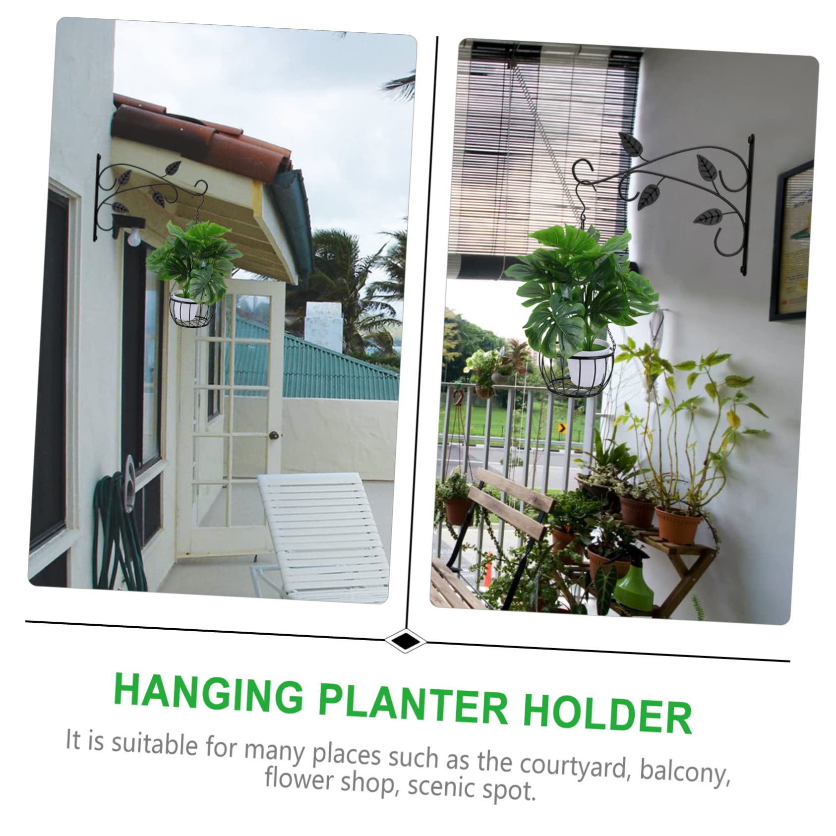 2pièces Support De Suspendu Pot De Suspension pour Balcon Et Décoration Design Élégant pour Intérieur Et Extérieur