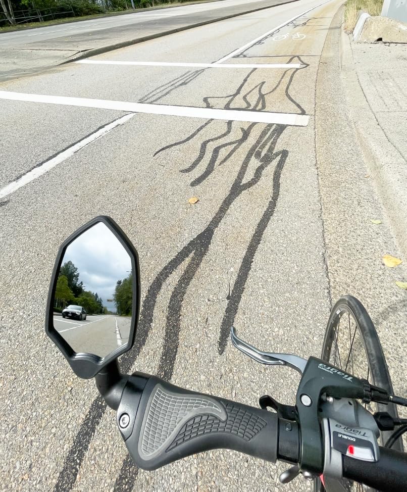 Miniatura 6 de Hafny Nuevo espejo de bicicleta con extremo de barra, lente de vidrio HD, ajustable y giratorio, espejo retrovisor seguro para bicicleta, resistente