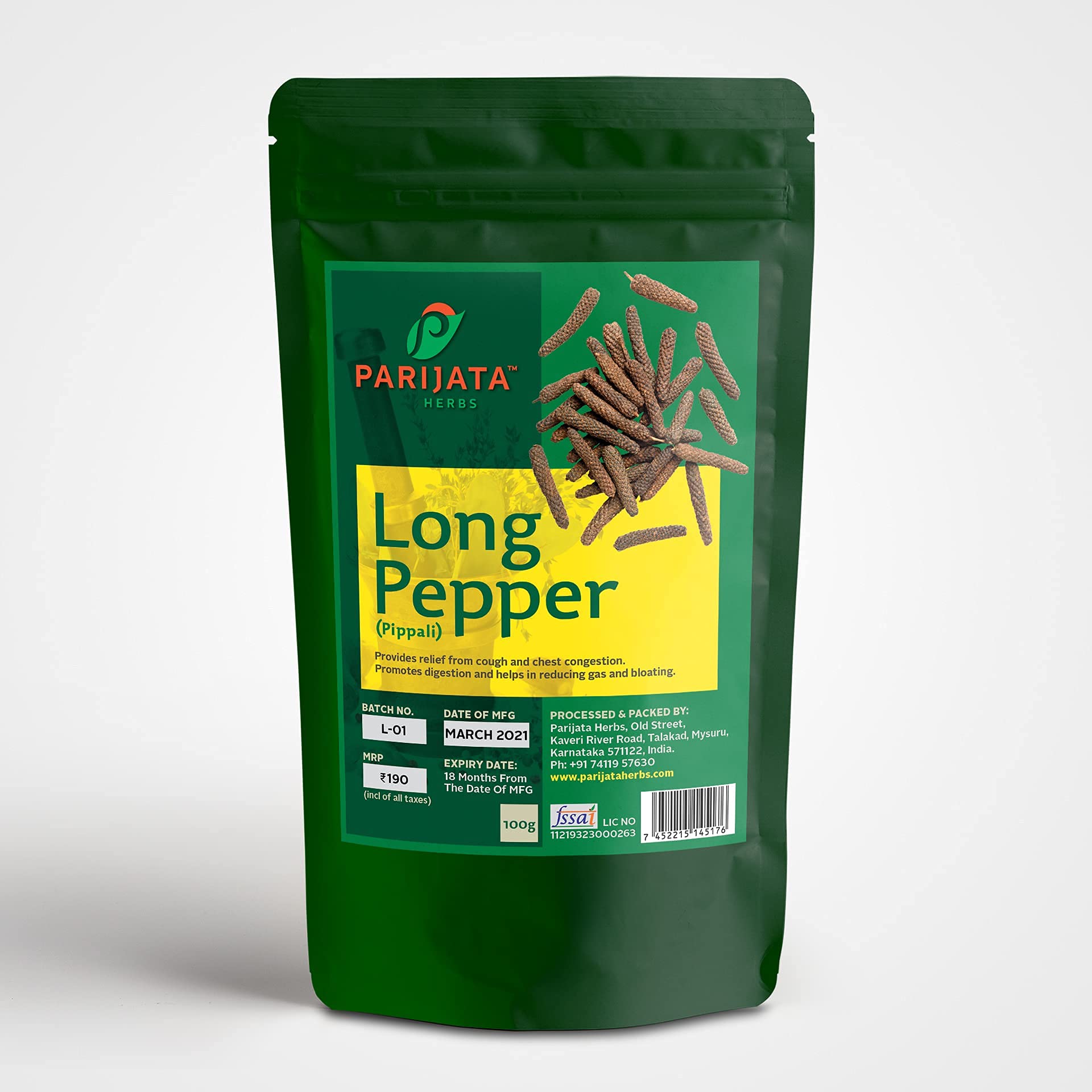 Parijata Herbs Long Pepper Powder/Pippali RAW - 100g (B094787NC7) Amazon Price History, Amazon Price Tracker