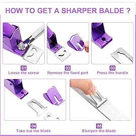Mudder Acrylic Nail Clippers Kit False Nails Tips Cutter Professional Cuticle Trimmer Nipper Cutter Pusher Remover Stainless Steel Manicure Pedicure Art Tools Set Salon Home(Purple)