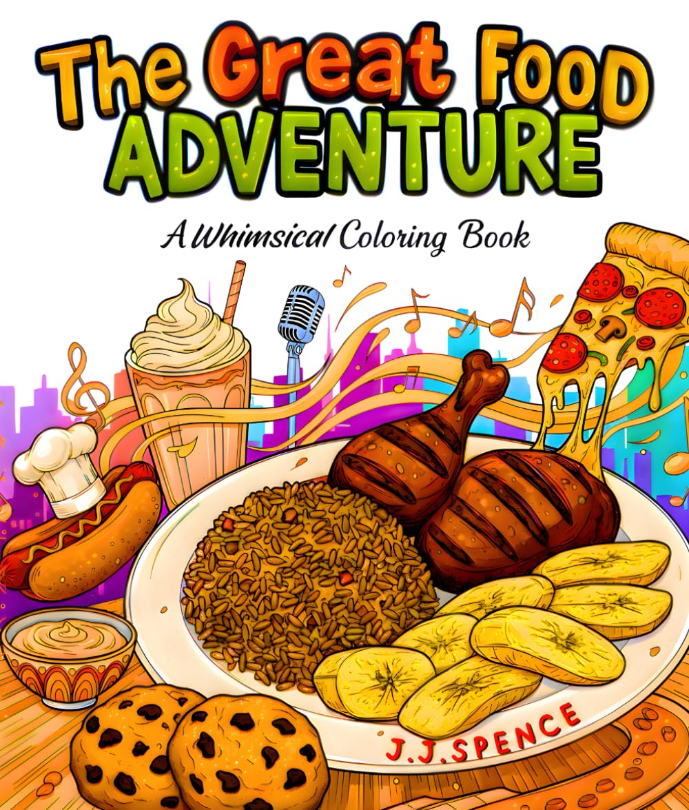 The Great Food Adventure: A Relaxing Coloring Book for Adults and Teens to Escape into the Whimsical World of Foodie Friends