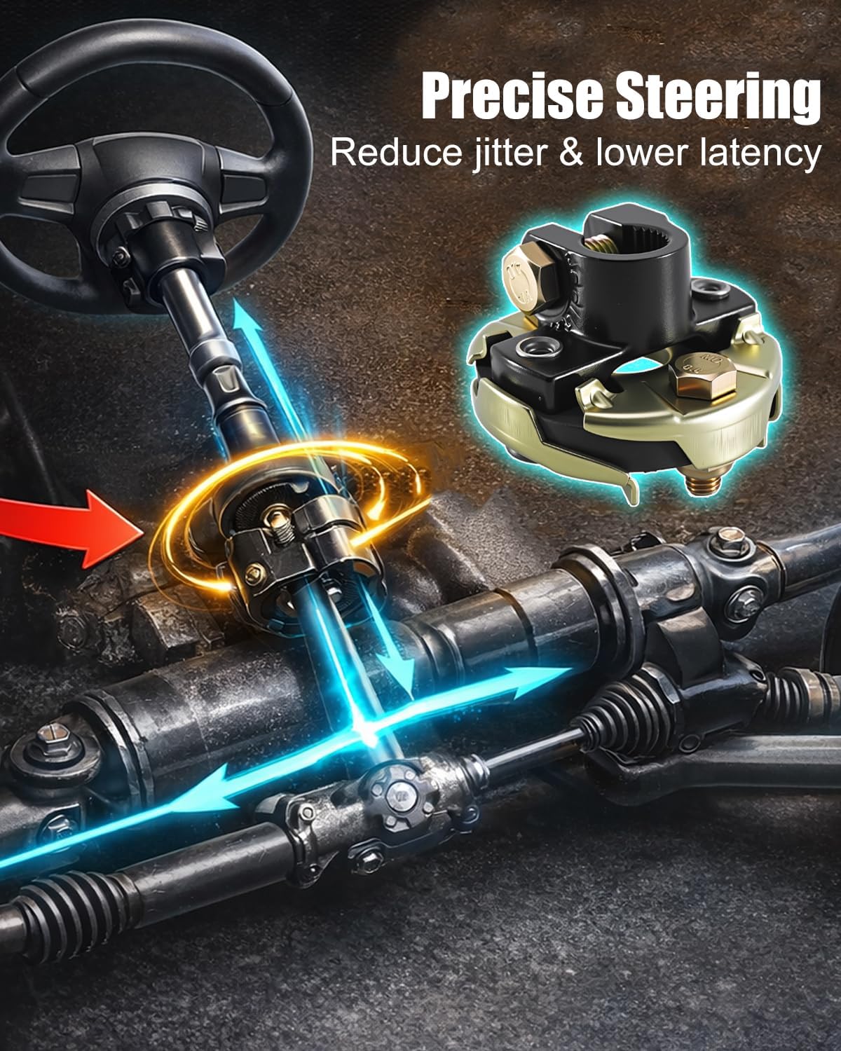 205 Steering Coupling Adaptation Assembly 3/4" 26 Spline Input Shaft with 2-3/4" OD 205 Coupling, Steering Coupler Fit for Chevy Chevrolet GMC Buick Cadillac Dodge Oldsmobile Pontiac Isuzu 1977-2008