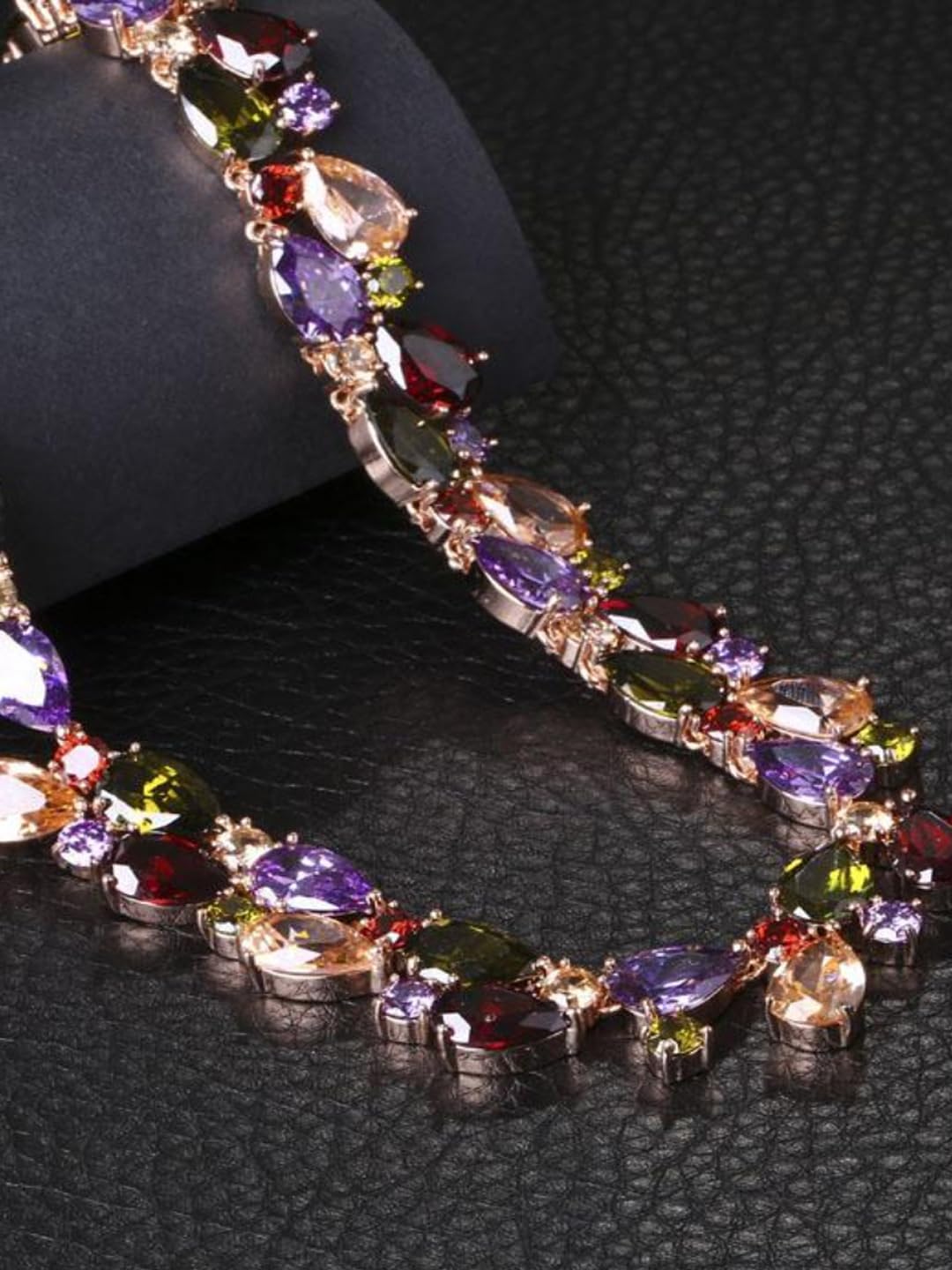 YouBella AAA Swiss Zircon Jewellery Gold Plated Collar Necklace for Women (Multi-Colour) (YBNK_5626)