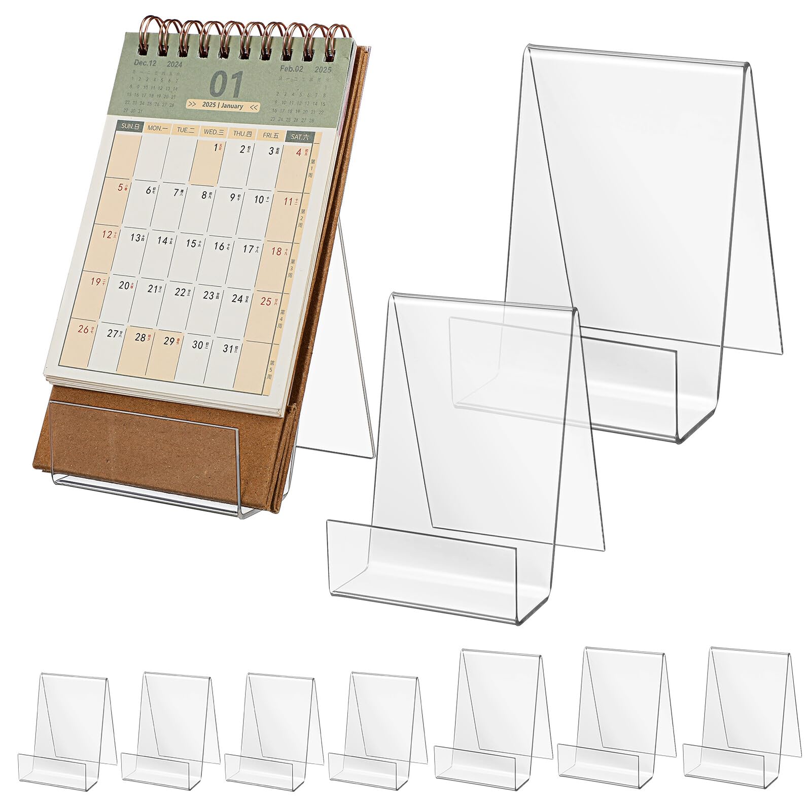 10 Pièces Présentoir Acrylique Transparent Lot Support Stable Multi-usages pour Cartes Postales Magazines Photos